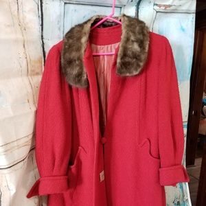 Vintage Juilliard Red 100% Virgin Wool Fur Coat